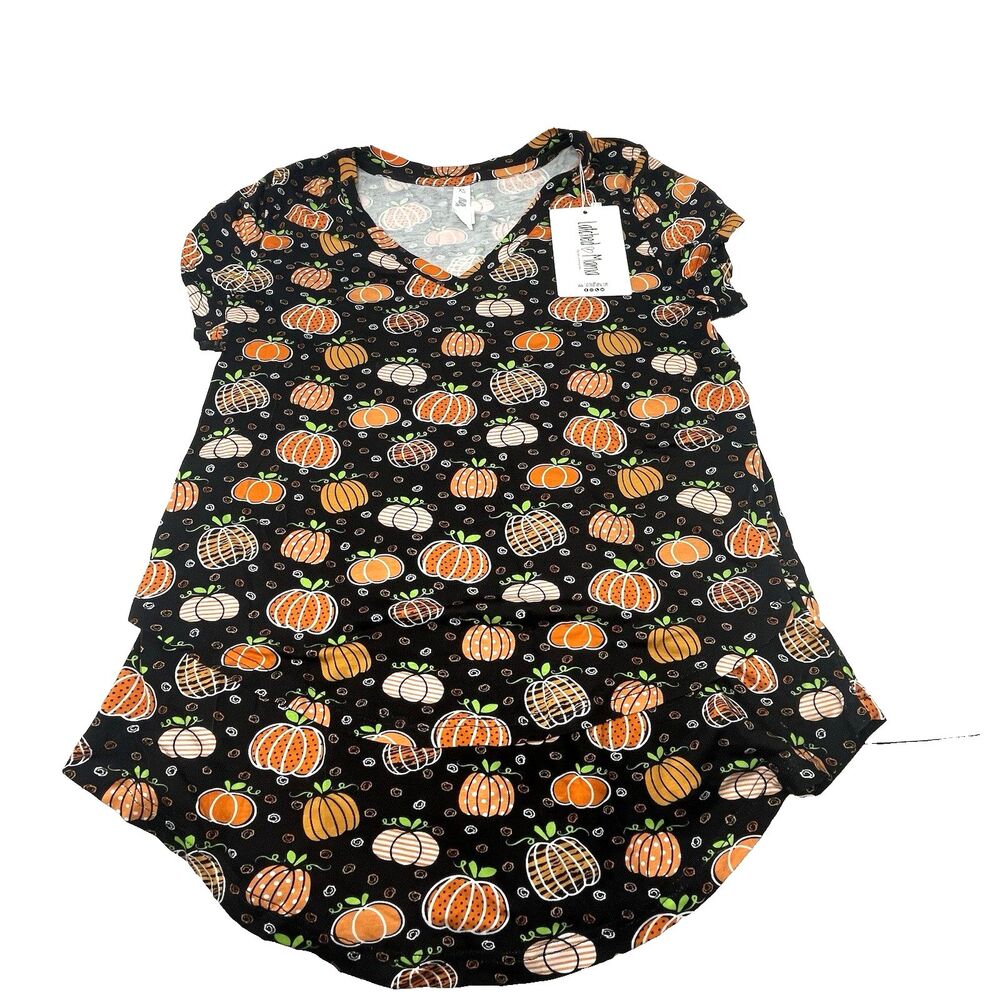 NWT Latched Mama XS Pumpkin Nursing Boyfriend Tee Halloween Breastfeeding Shirt